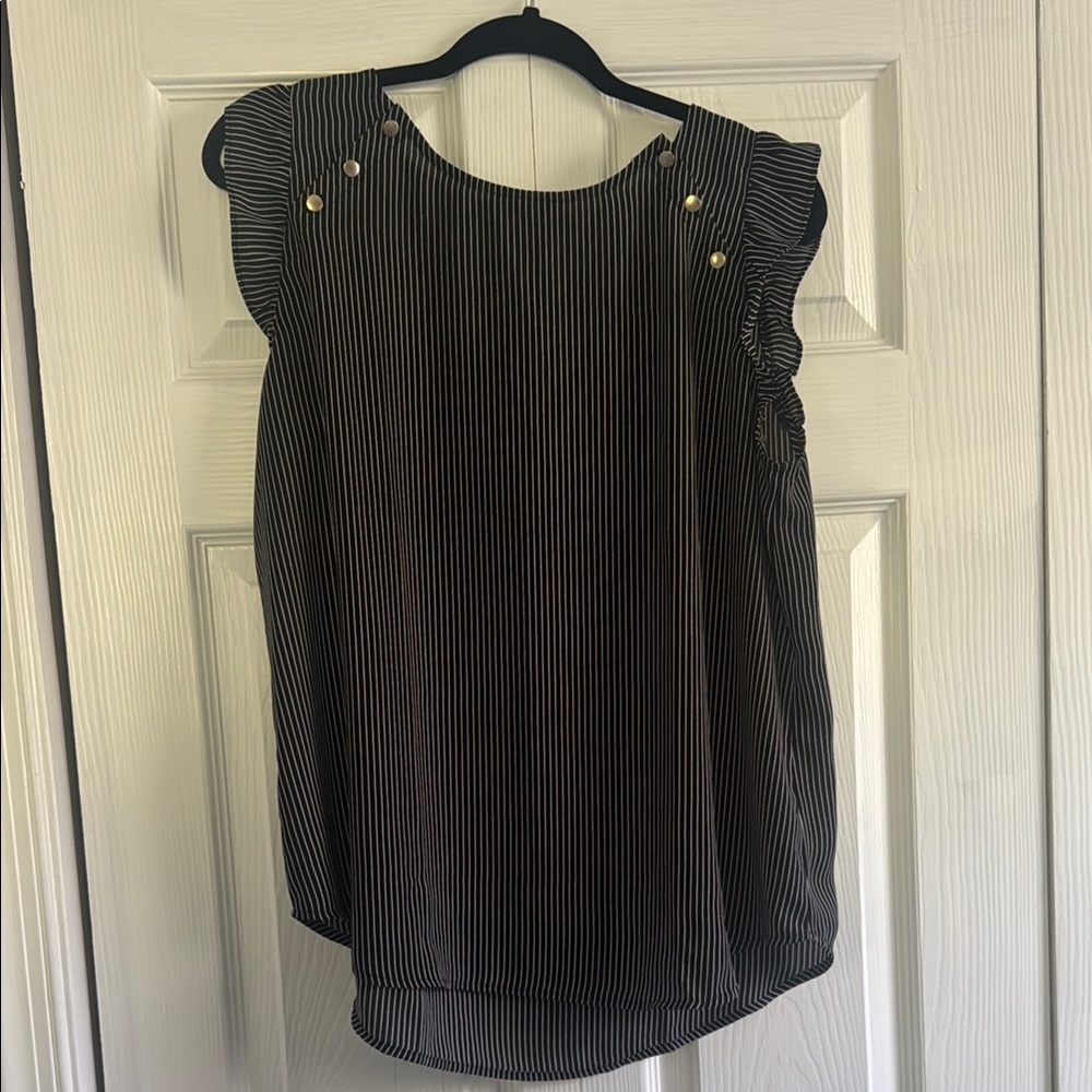 ❌SOLD❌ Black and White Striped Women's Top